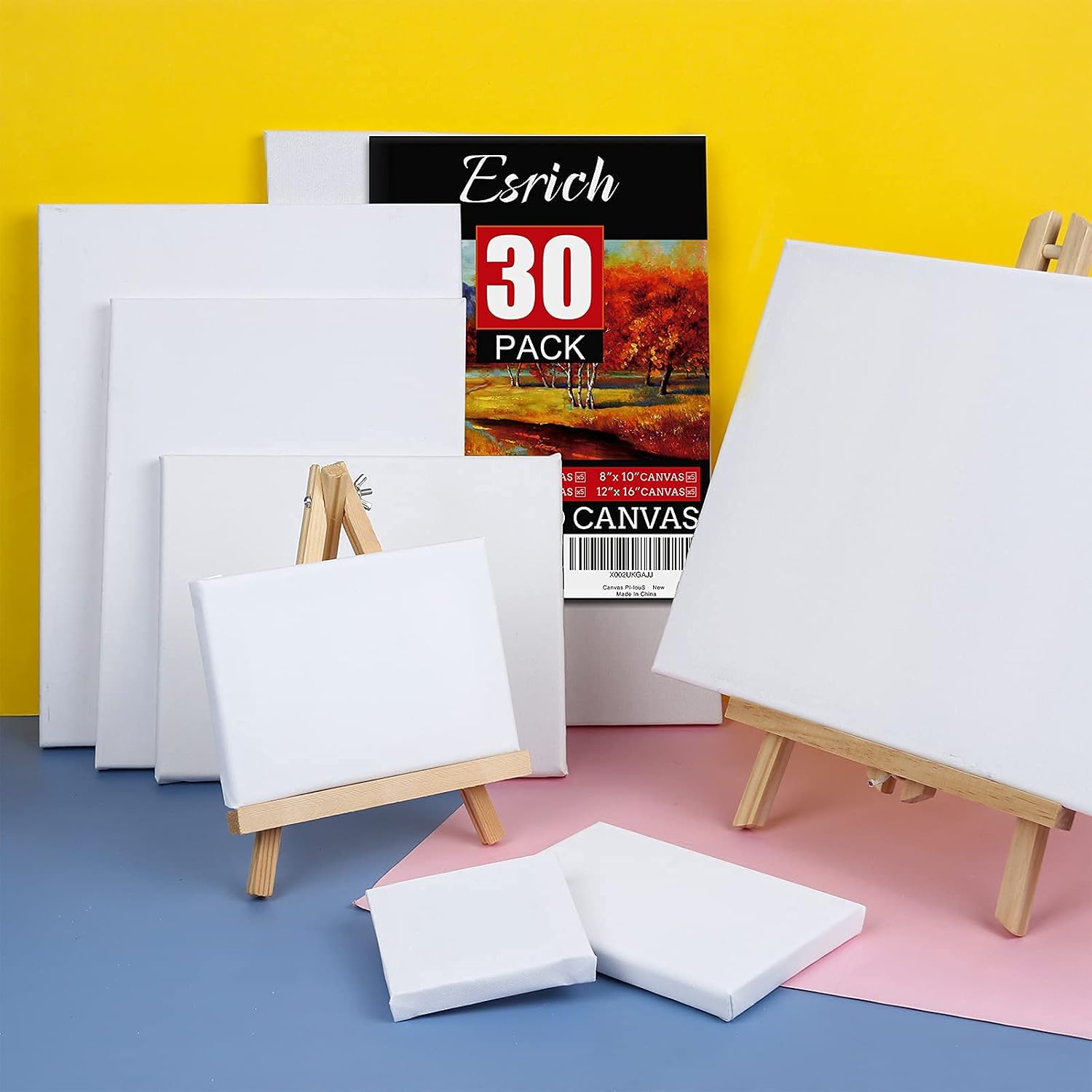 Detalle de ESRICH 30 Pack Painting Canvases 4x4 to 12x16