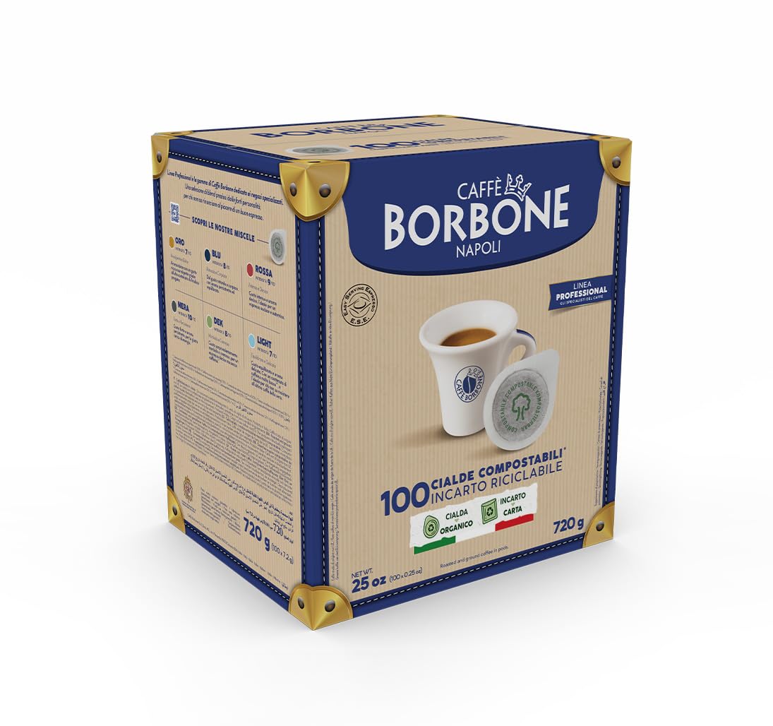 Detalle de Caffè Borbone Kompostierbare Kaffeepads – Blaue Kaffeemischung, 100 Pads, 44 mm ESE
