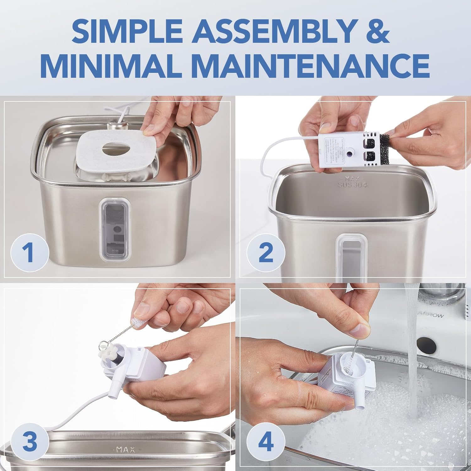 Detalle de Veken Cat Water Fountain Filters 8-pack for 50oz