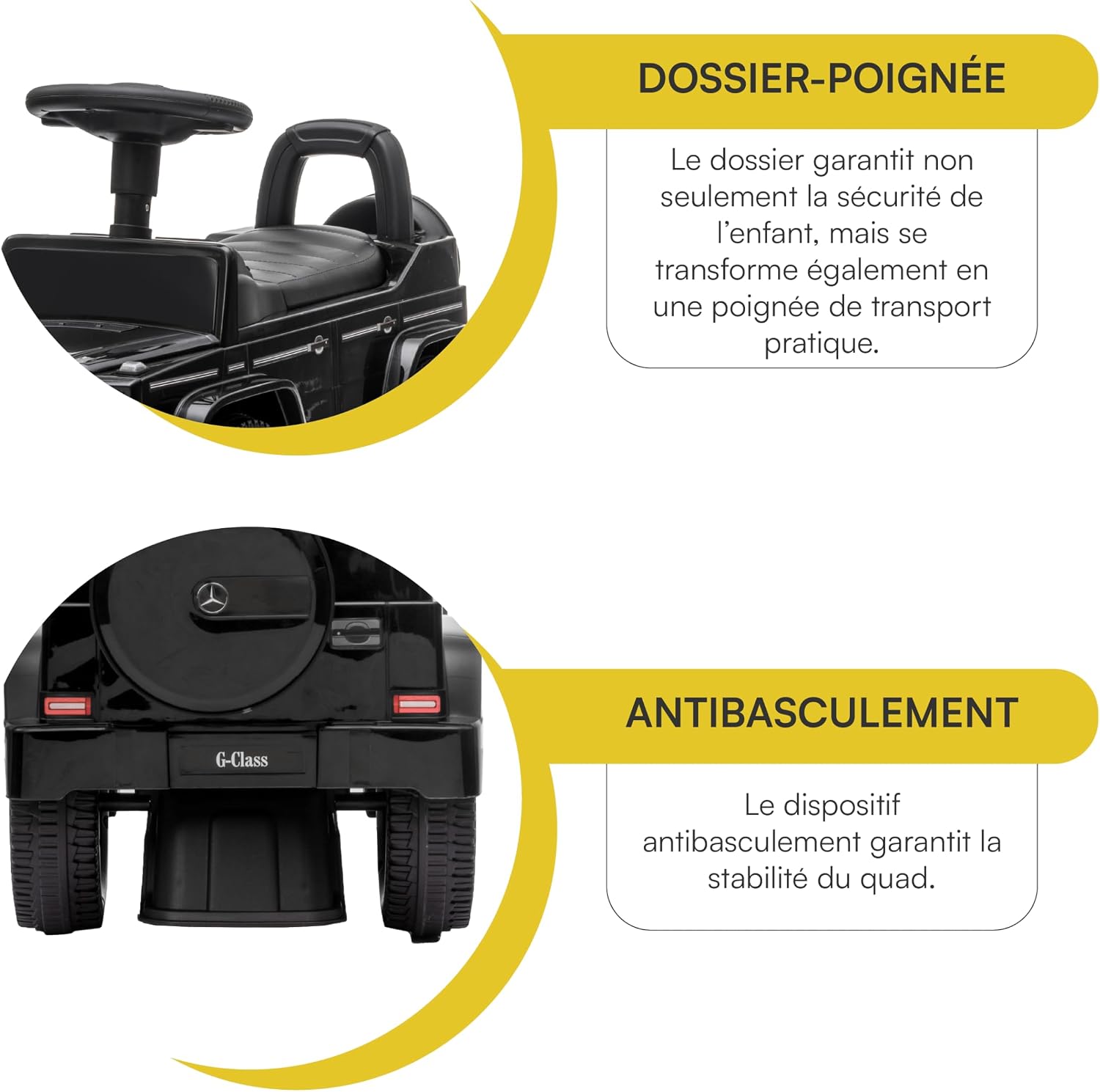 Detalle de Baroni Toys SUV Mercedes Ride-On pour Enfants 1–4 ans – phares LED, sons réalistes et rangement
