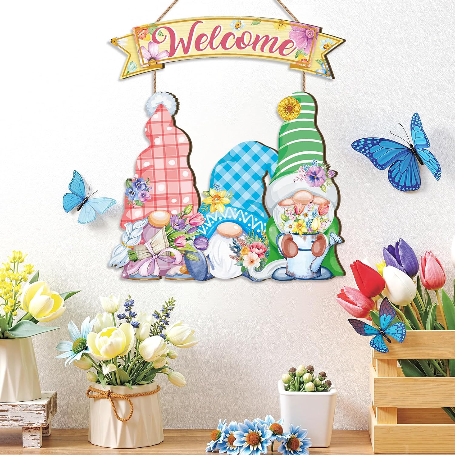 Thumbnail 1 de CHDITB 2pcs Spring Welcome Sign Front Door