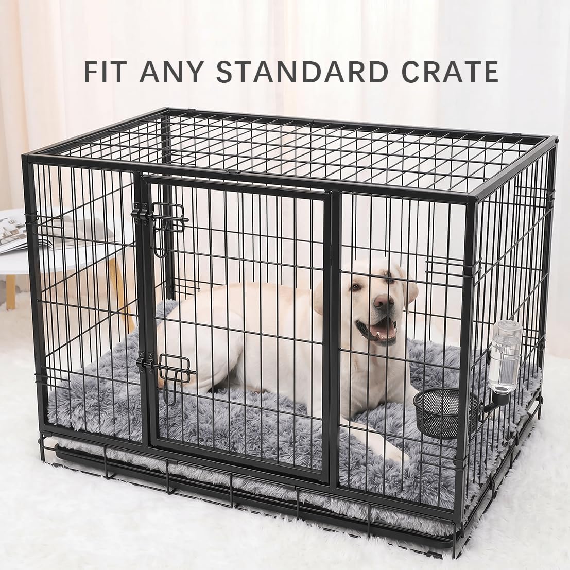 Detalle de Jaspuriea Large Dog Bed: Washable, Calming Crate Mattress (90x60x8cm) with Anti-Slip Bottom