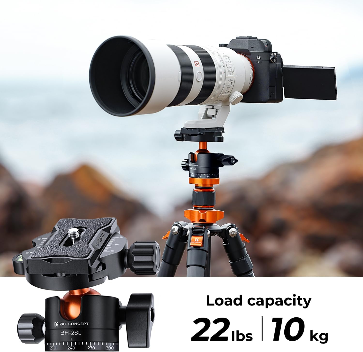Thumbnail 4 de K&F CONCEPT D255C4 Carbon Stativ 172 cm