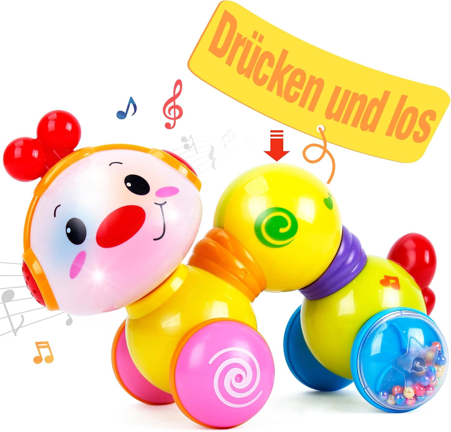 Detalle de CubicFun Musik Raupe Krabbelspielzeug 6 Monate