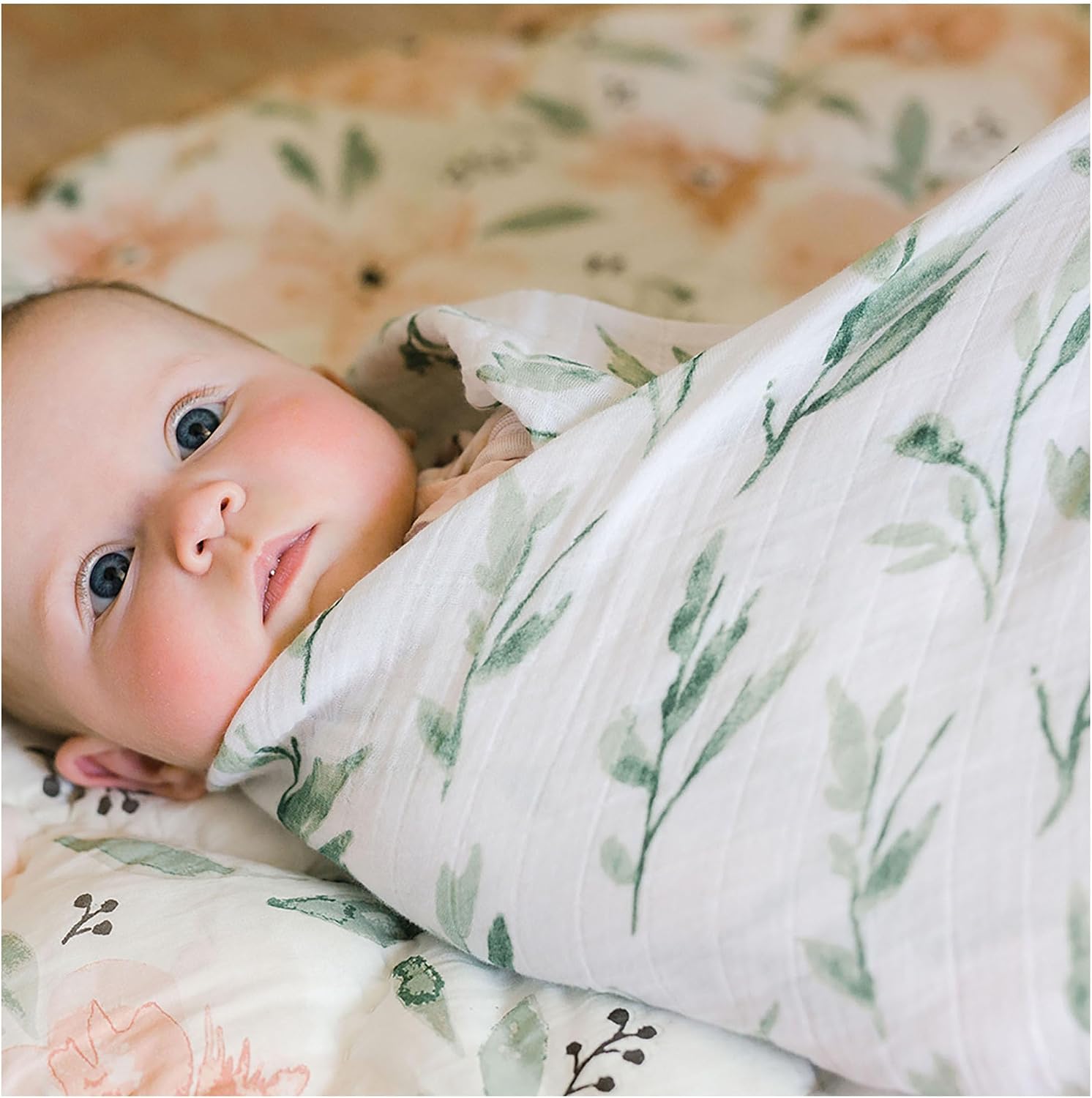 Detalle 1 de Crane Baby スワドルラップ 2枚セット ウォッシュコットン・収納巾着付き