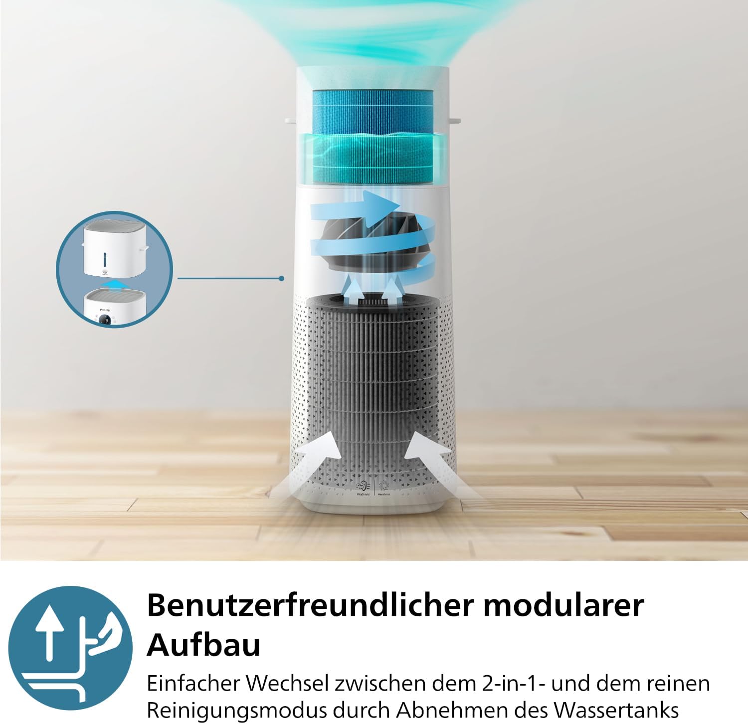 Thumbnail 2 de Philips 3000 Series Luftreiniger‑Befeuchter 131 m² 🌬