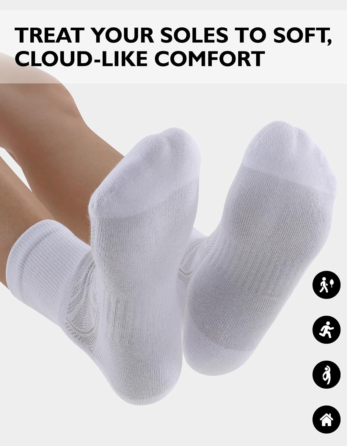 Thumbnail 4 de CLOSEMATE Cushioned Running Socks for Women, 6P Cotton Blend