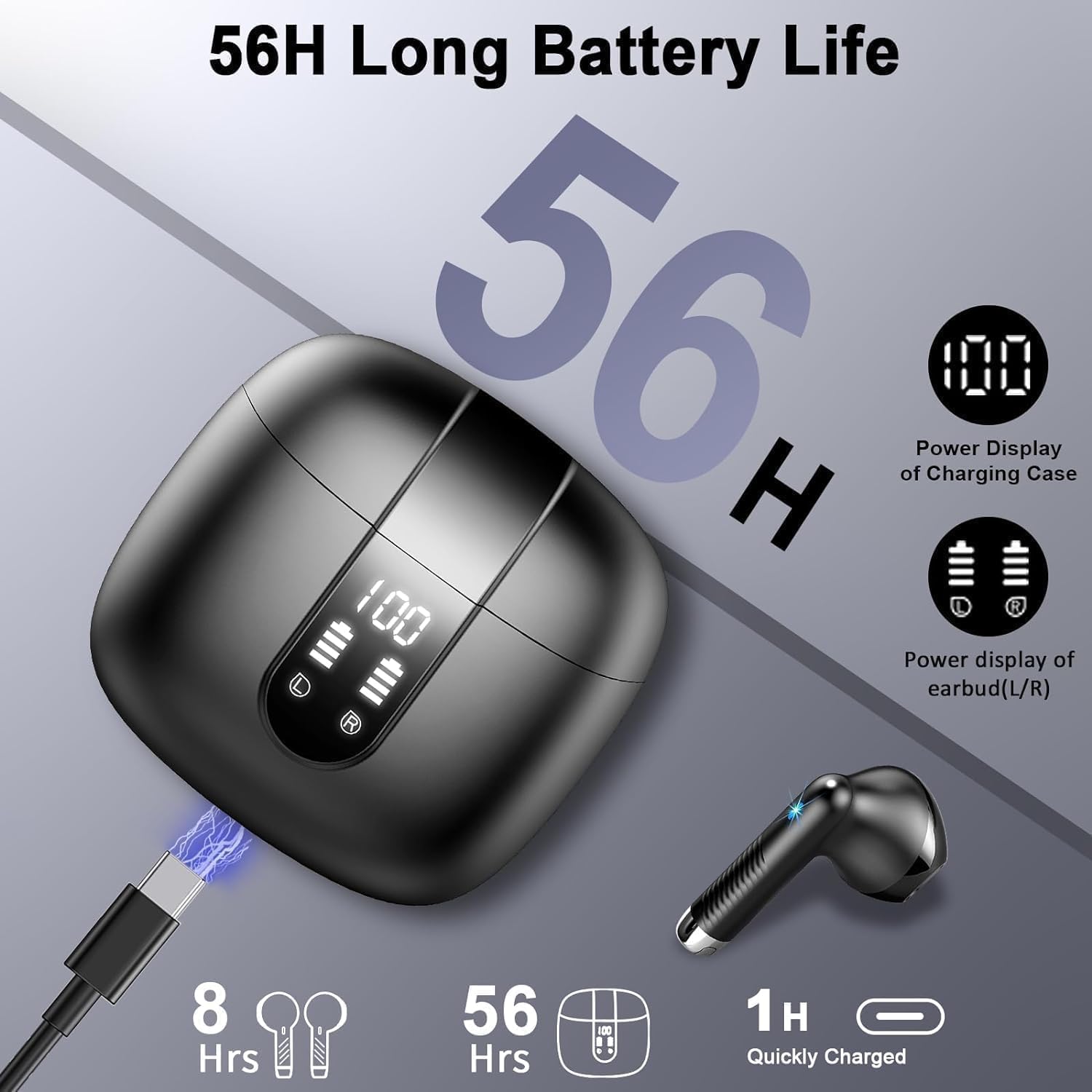 Thumbnail 3 de Drsaec J55: Auriculares Inalámbricos Bluetooth 5.4 con ANC y 56 h de autonomía