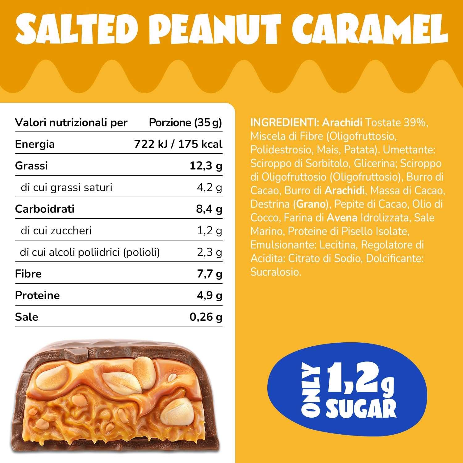 Detalle 2 de AHEAD Barrette Keto Vegane – 16 x 35 g, Salted Peanut: barretta vegana senza zuccheri con 5 g di carboidrati netti