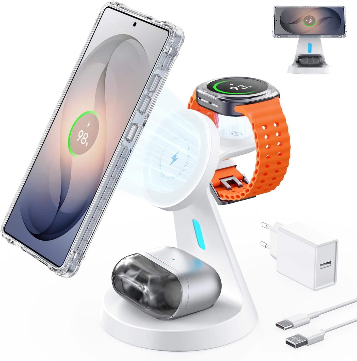 Thumbnail 4 de JoyGeek 3-in-1 draadloze oplader voor Samsung, magnetisch, 15 watt