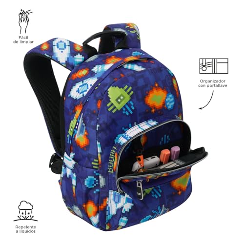 Thumbnail 5 de TOTTO Mochila Escolar Tempera 12 L – Espalda ergonómica, 3 bolsillos y bolsillo tablet 10" (Space Blue)