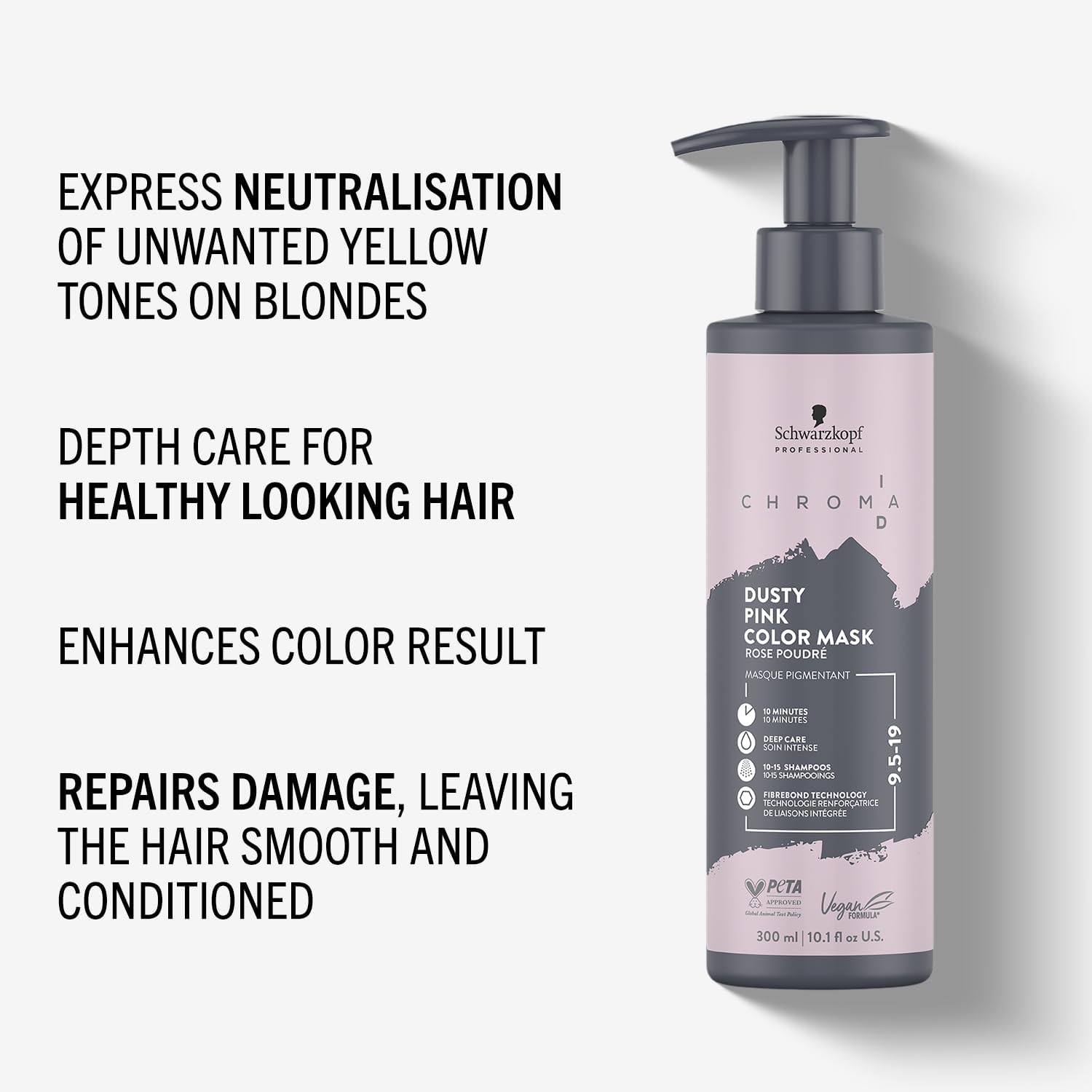 Thumbnail 2 de Schwarzkopf Professional Chroma ID Bonding Color Mask – Semi-Permanent Toning Refresh in Dusty Pink (300 ml)