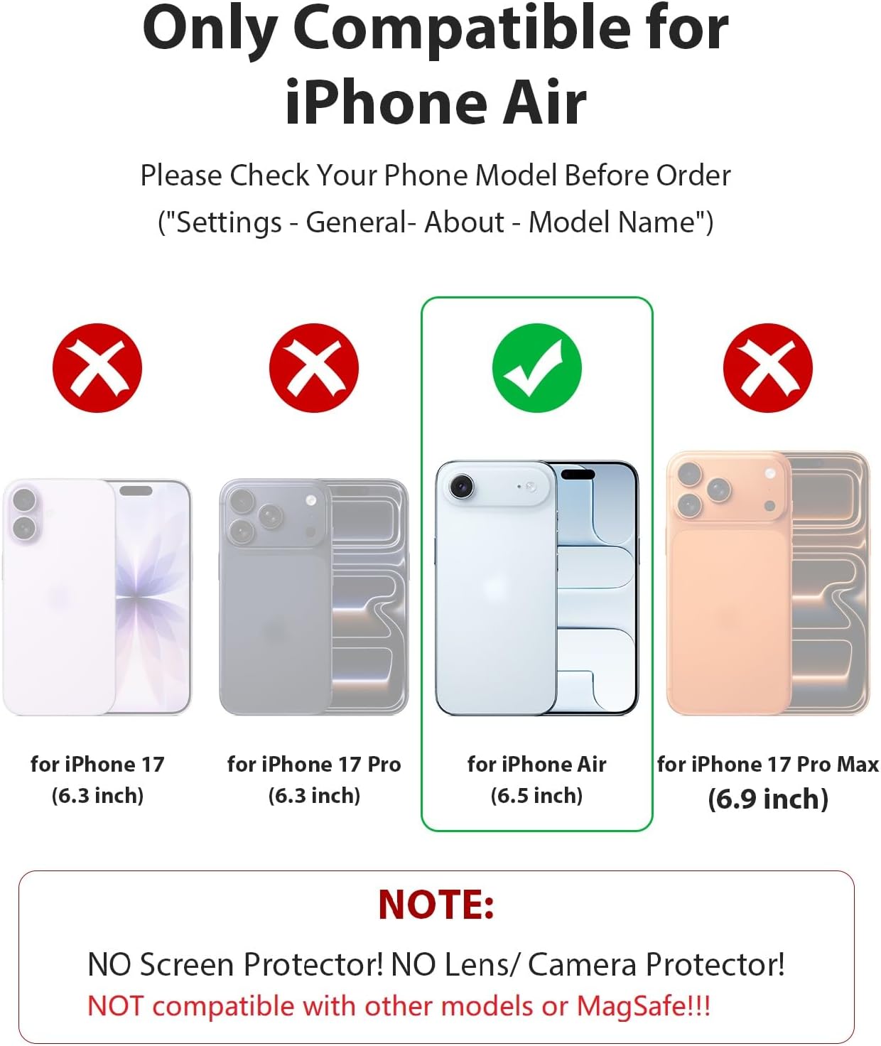 Detalle de Jelanry iPhone case for iPhone Air 5G