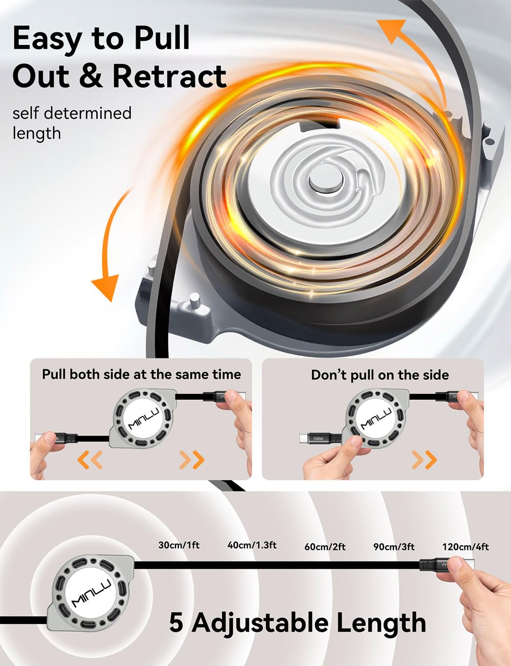 Thumbnail 6 de Retractable USB C to USB C Cable 100W