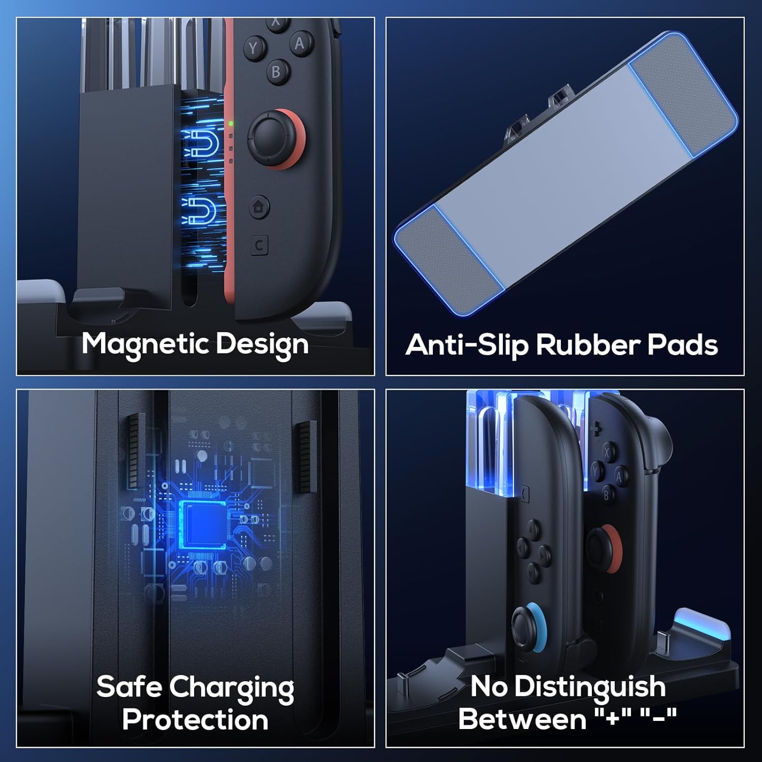 Thumbnail 4 de FASTSNAIL Charging Dock for Switch 2 Joycon 2 & Official P-Controller (with LED charge indicator)