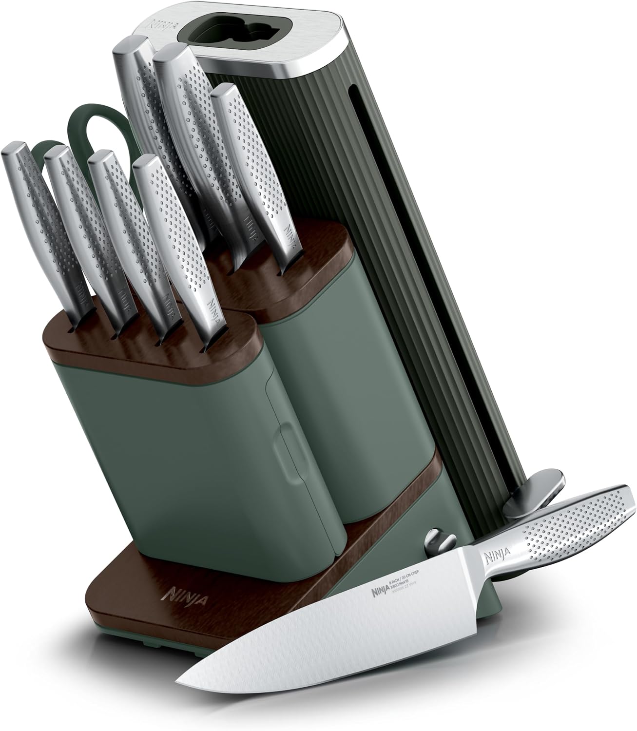 Detalle de Ninja WK62011GN6 NeverDull Pro 11-Piece Knife Set, Forest Sage