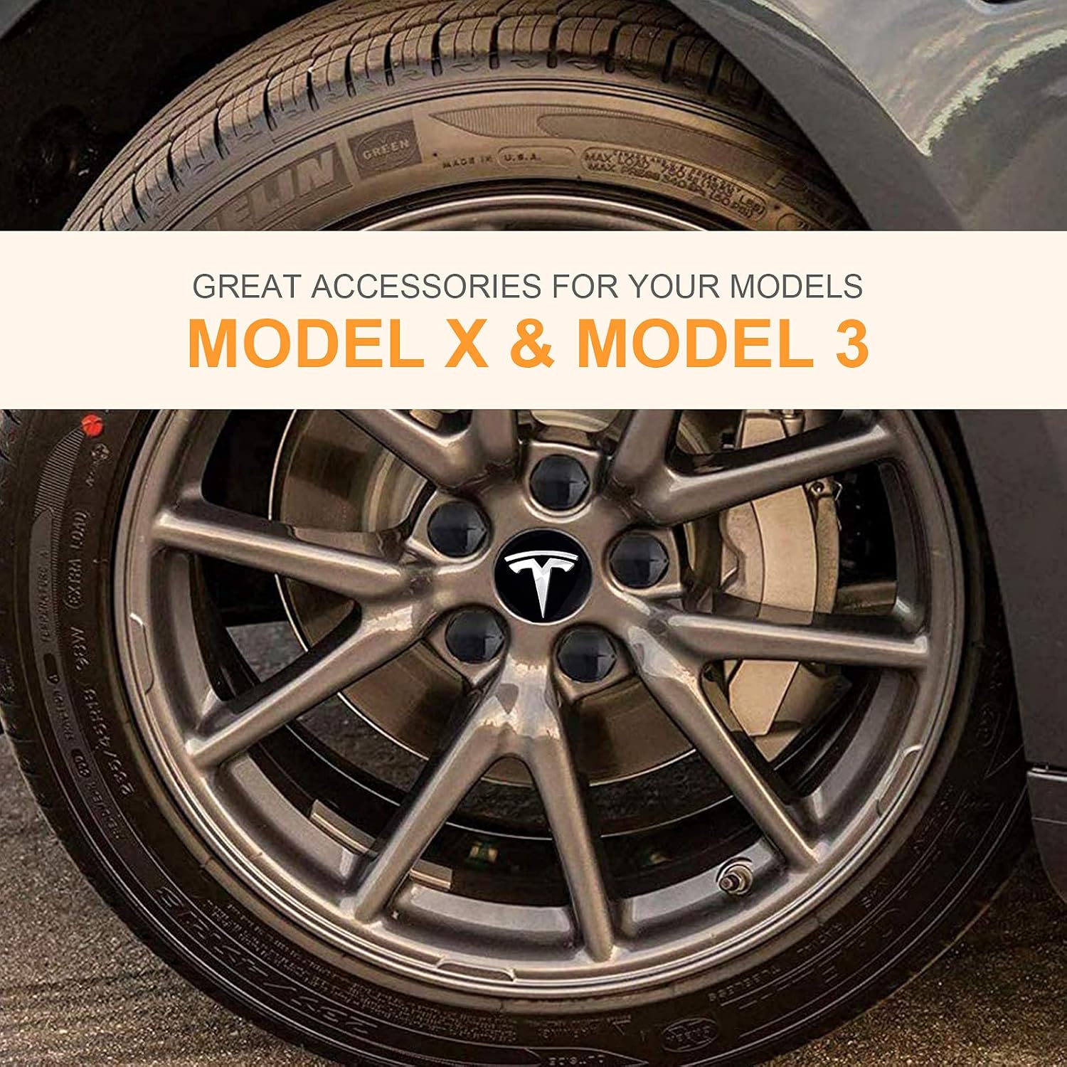 Thumbnail 6 de RUIZHI Tapas tuerca rueda para Tesla Model 3 S X (negro)