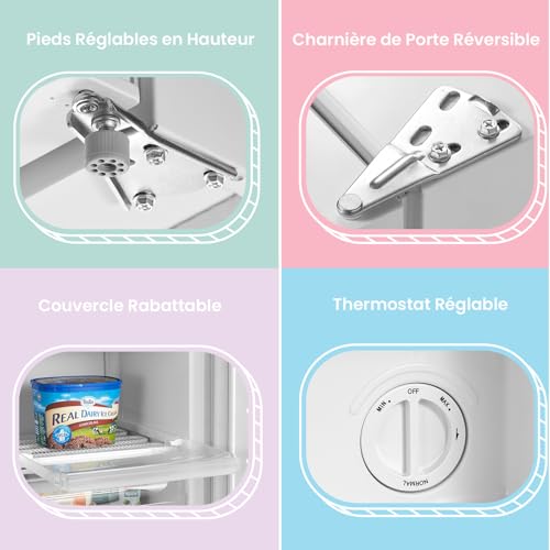 Thumbnail 7 de COMFEE' RCU60WH2(E) Mini Congélateur 60 L – Monoporte, Blanc
