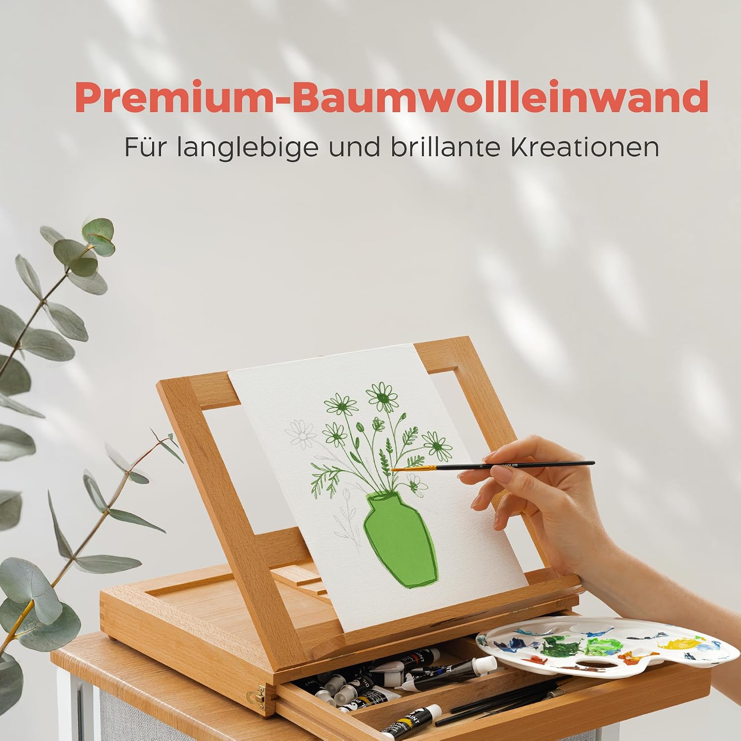 Detalle 2 de Zenacolor Leinwand zum Bemalen Set (30 Stück) – 3 Größen, 100% Baumwolle, für Acryl & Öl