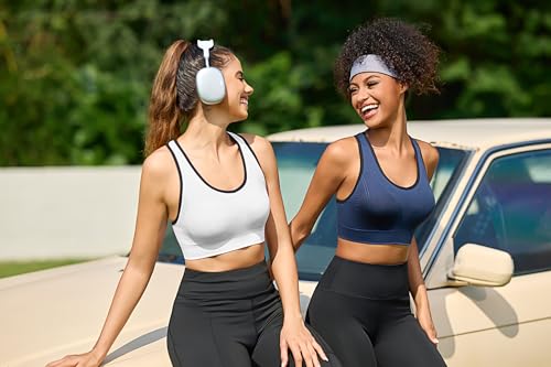 Detalle de Sykooria Brassière Sport Femme - Brassière Yoga avec coussinets amovibles, nylon élasthanne, Blanc 341, Taille L