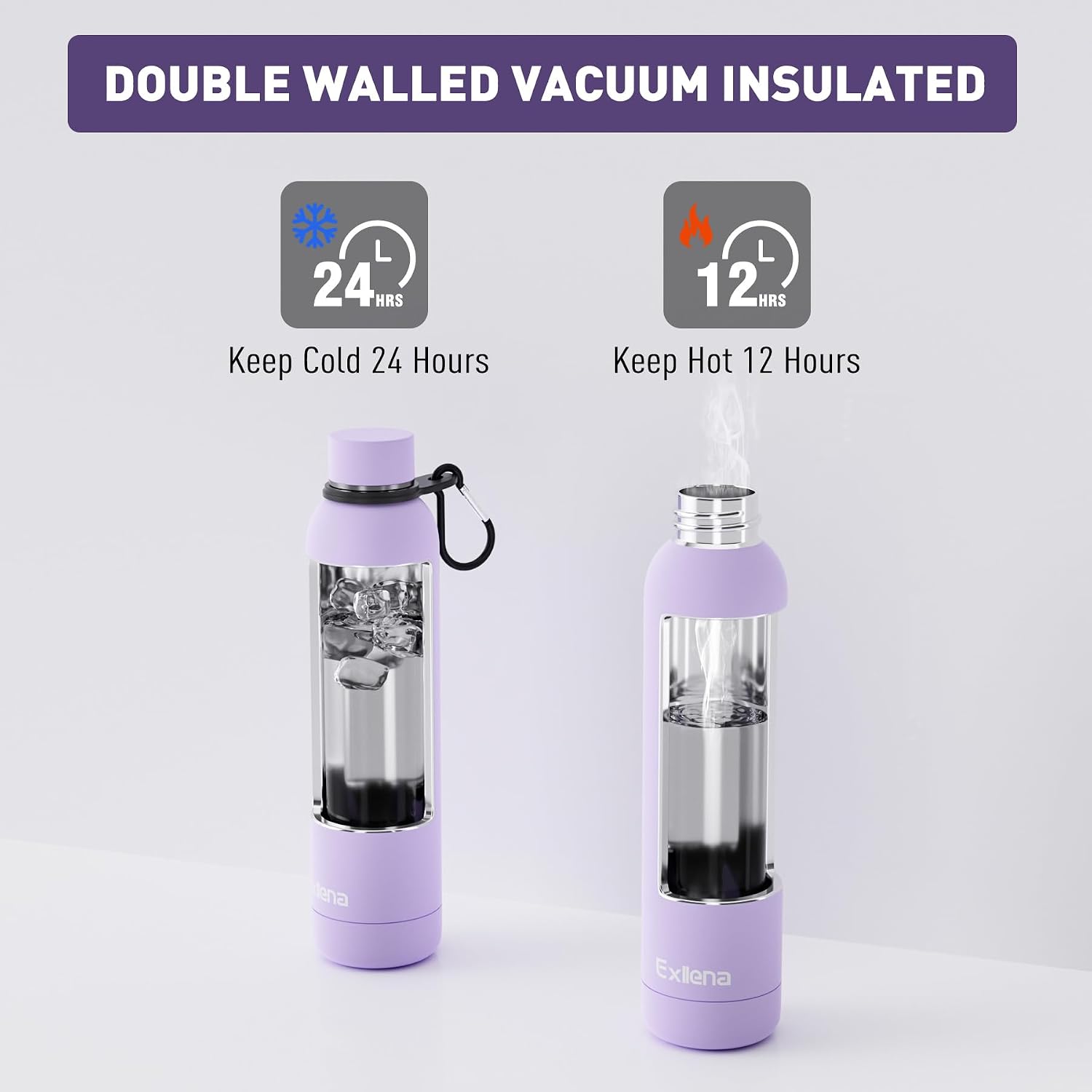Thumbnail 3 de Exllena 750ml Insulated Bottle with Clip
