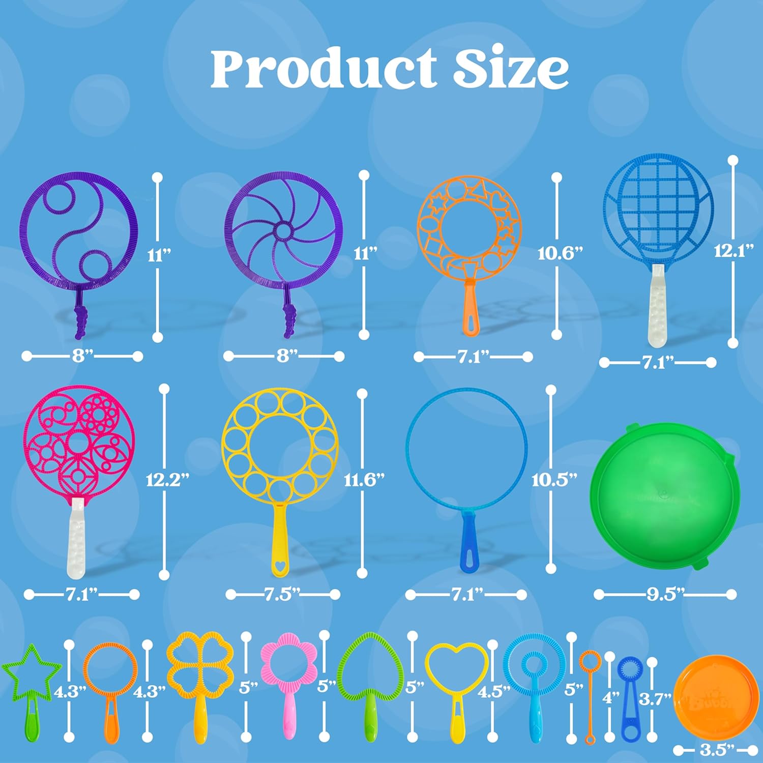 Detalle 2 de JOYIN Big Bubble Wands Set (18 pcs) – giant bubble makers with trays and concentrated solution