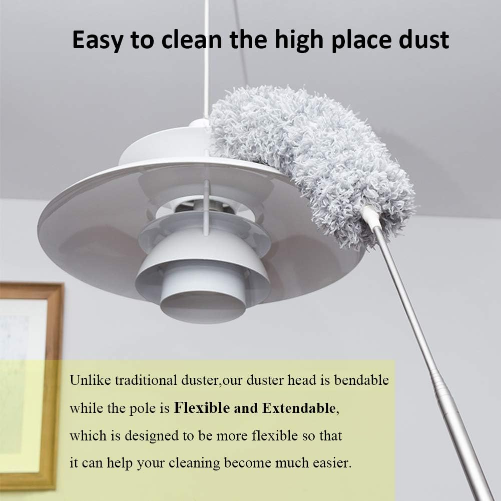 Thumbnail 3 de DELUX Extendable Microfiber Feather Duster with 100-Inch Pole, Bendable Head and Washable Head
