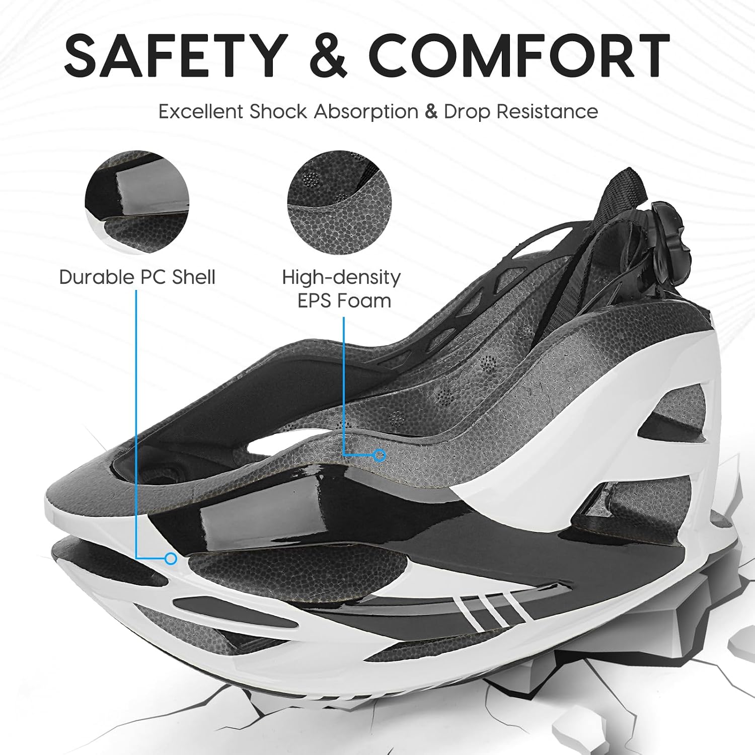 Detalle de DmTown Bike Helmet (Men & Women) with Adjustable 55–62cm Fit, 19 Oversized Vents and Removable Padding