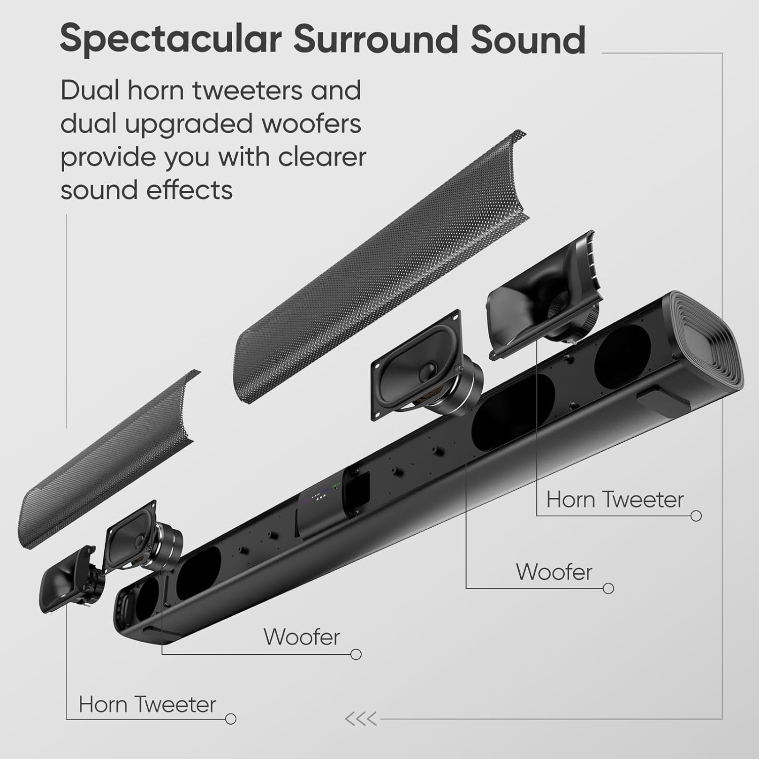 Detalle de Saiyin DS6401PB 31-inch Detachable Soundbar with Bluetooth 5.3