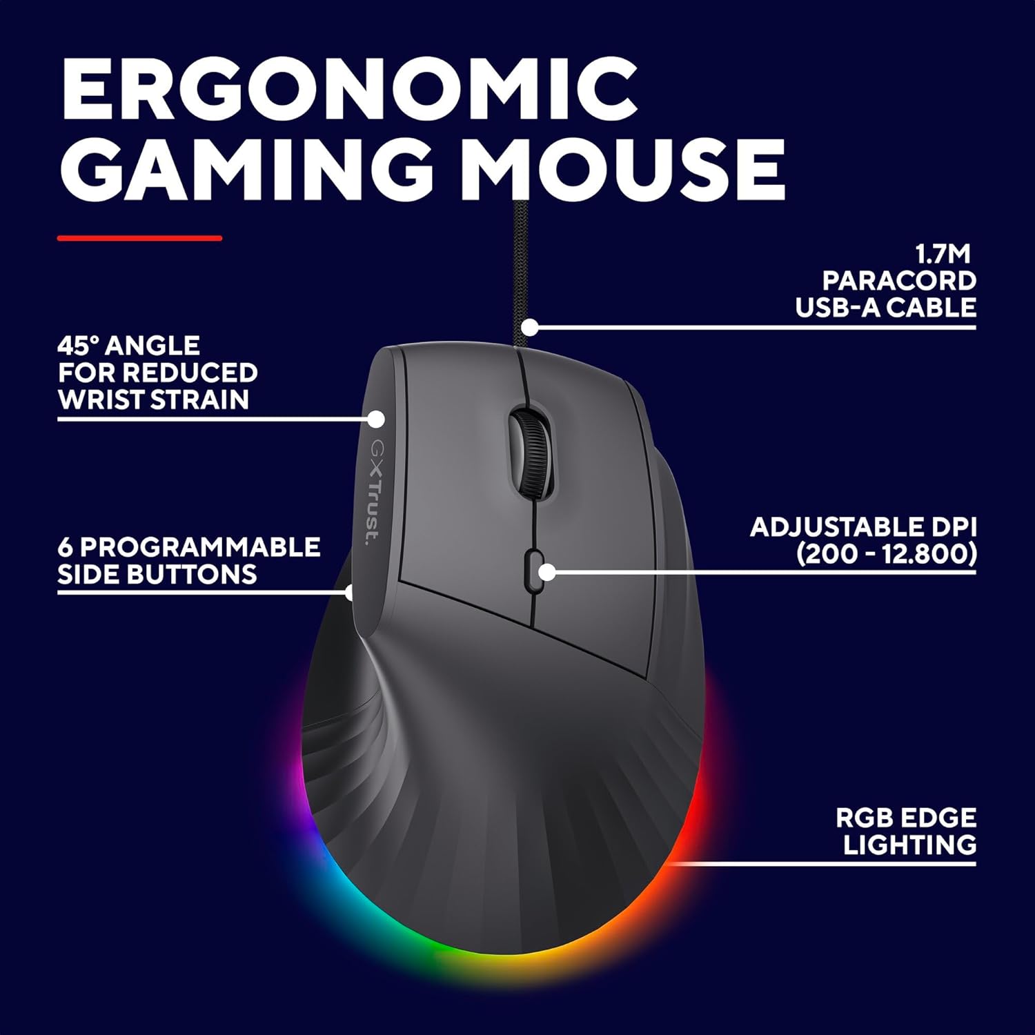 Thumbnail 1 de Trust Gaming Rexxa Ergonomic Gaming Mouse