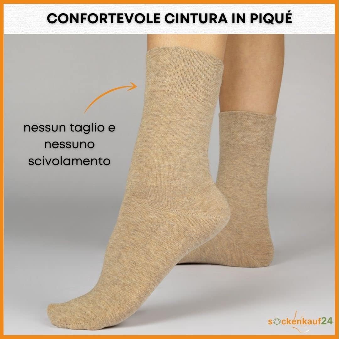 Detalle 2 de sockenkauf24 10 paia di calze lunghe da uomo e donna business in cotone traspiranti