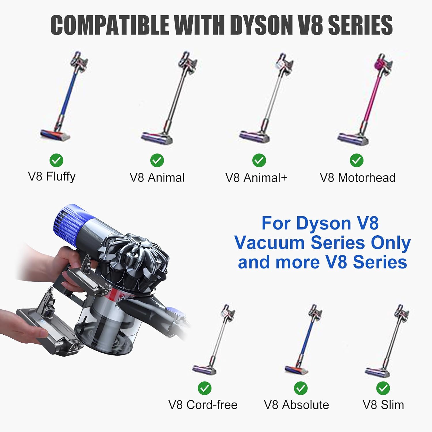 Thumbnail 2 de 8000mAh Batteria di Ricambio per Dyson V8 Absolute SV10: potenza e affidabilità per il tuo aspirapolvere