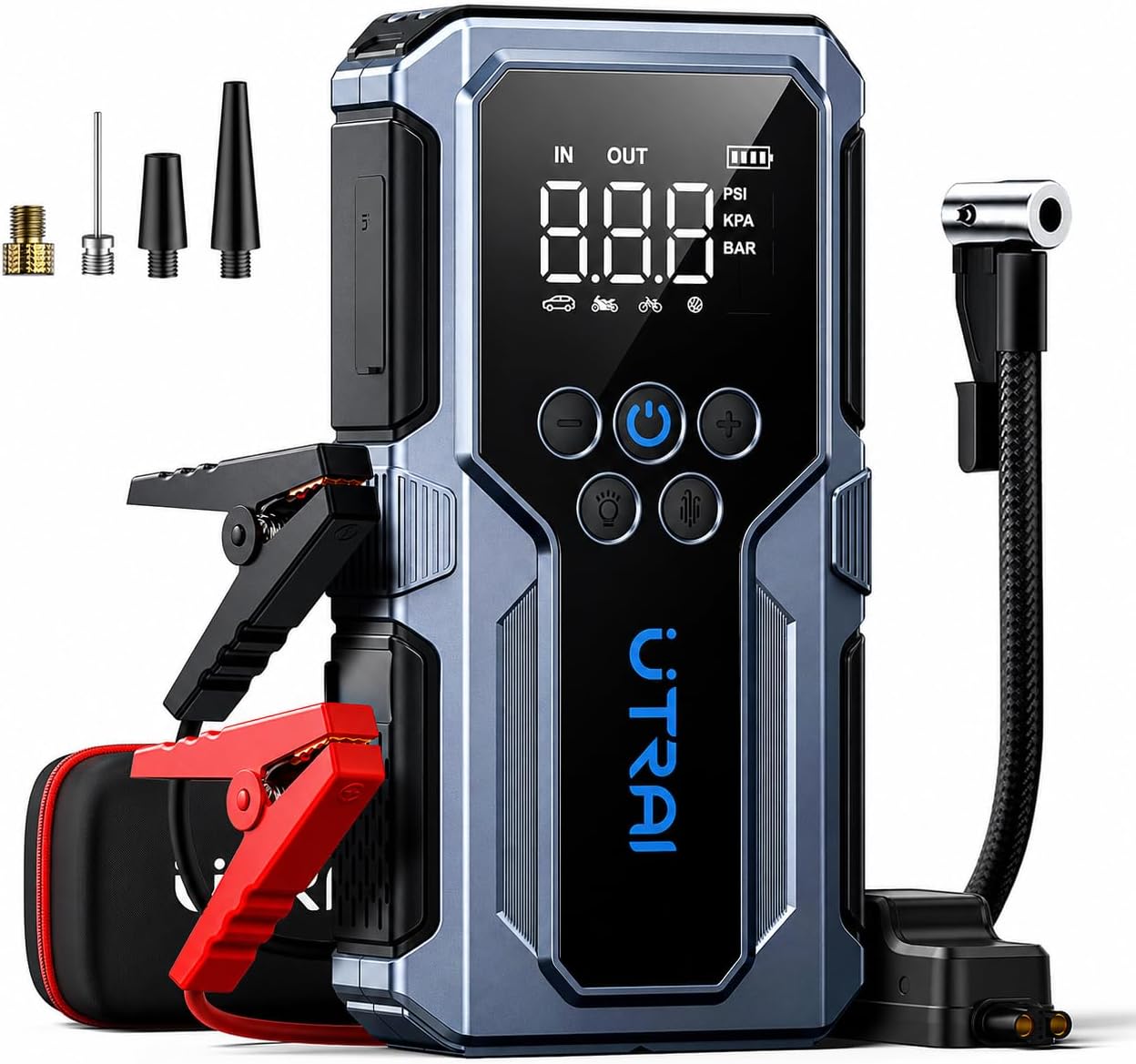Detalle de UTRAI Avviatore batteria 6000A con compressore 150 PSI