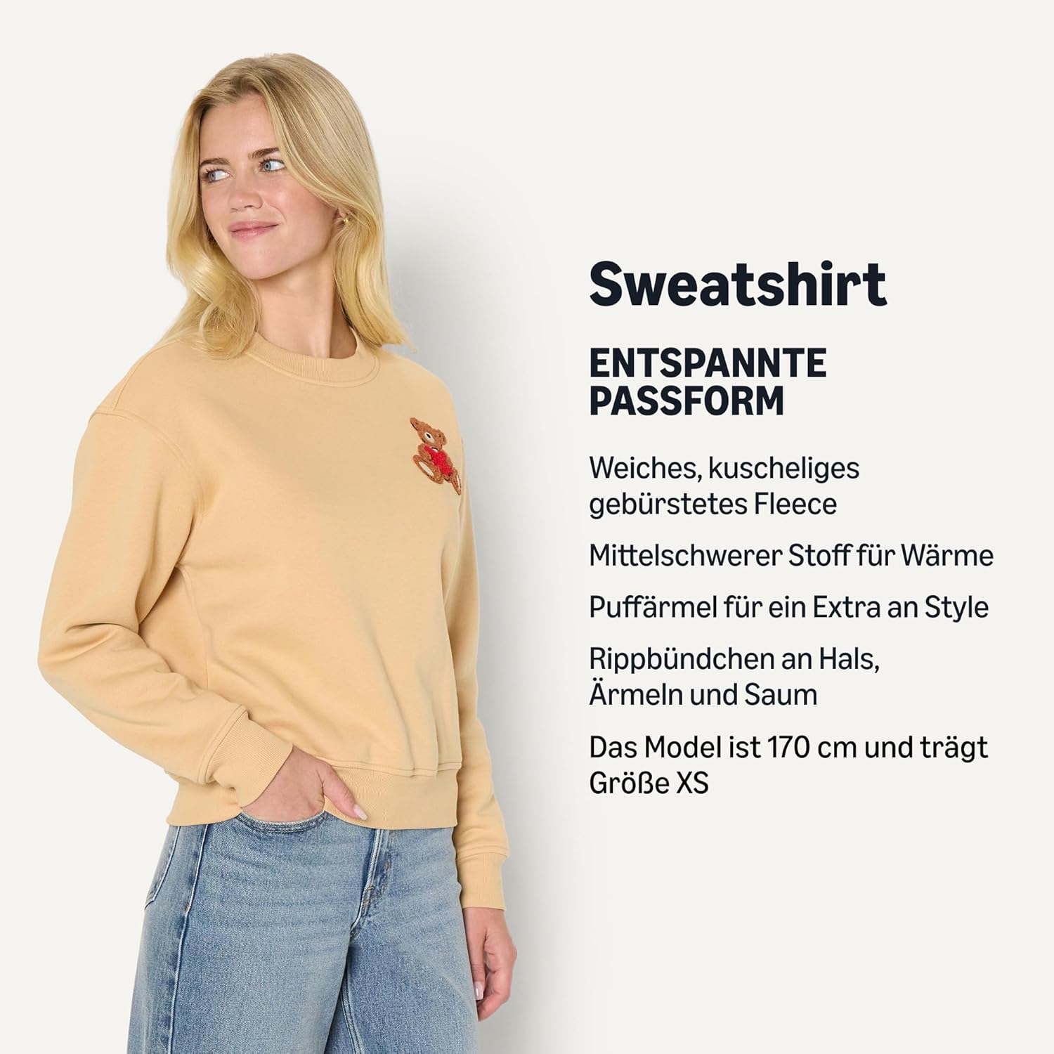 Thumbnail 3 de Amazon Essentials x Sofia Grainge Damen Boxy Sweatshirt mit überschnittenen Schultern und Rundhalsausschnitt