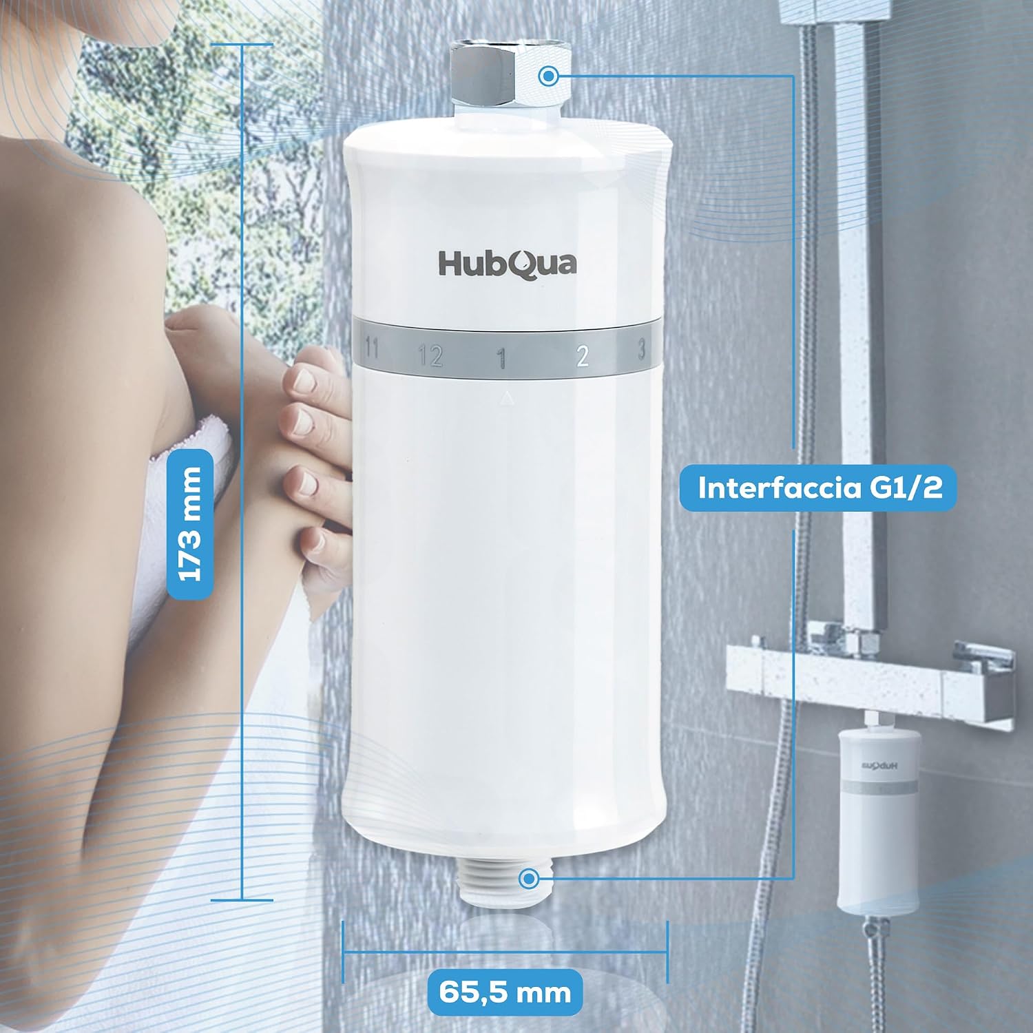 Thumbnail 1 de HubQua WaterTrack filtro doccia anticalcare
