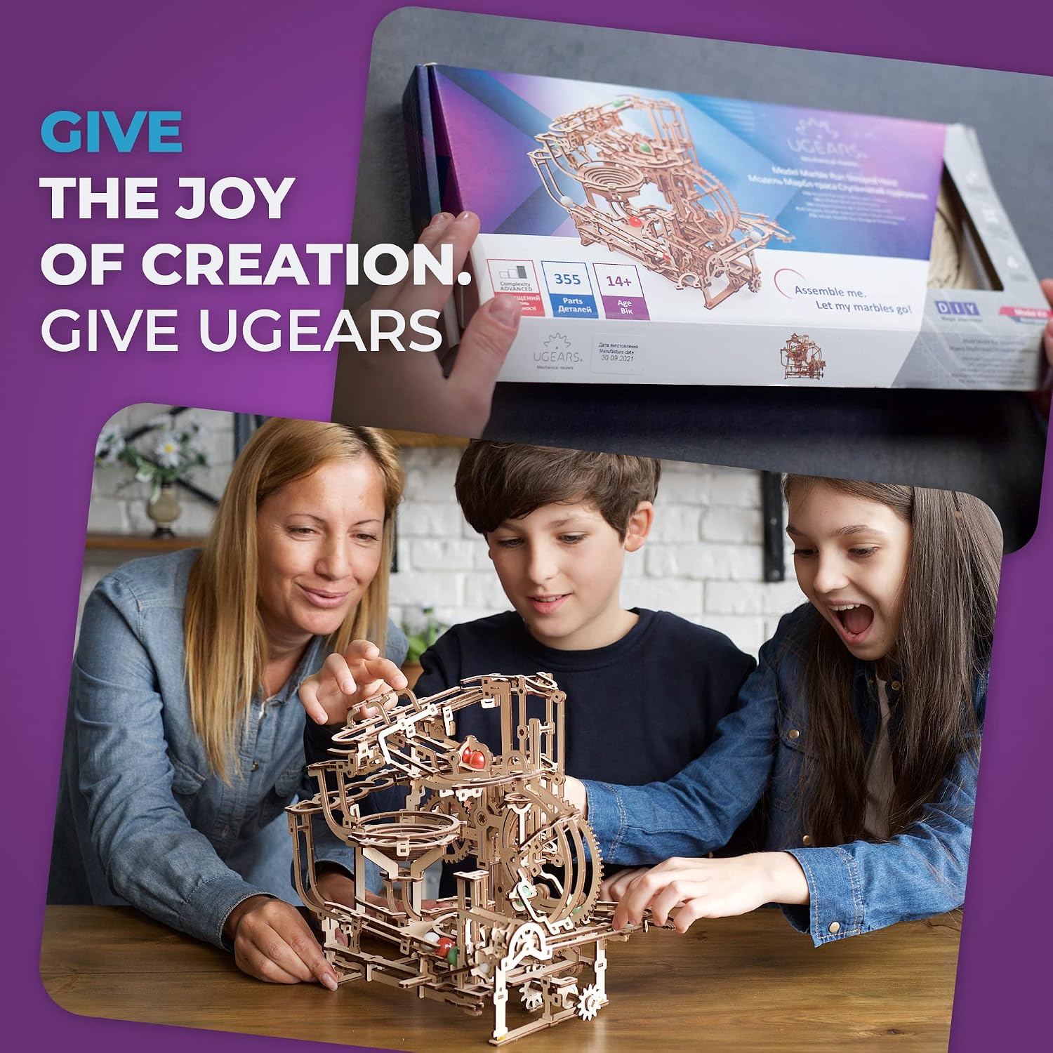 Detalle de UGEARS Wooden Marble Run 355 pcs