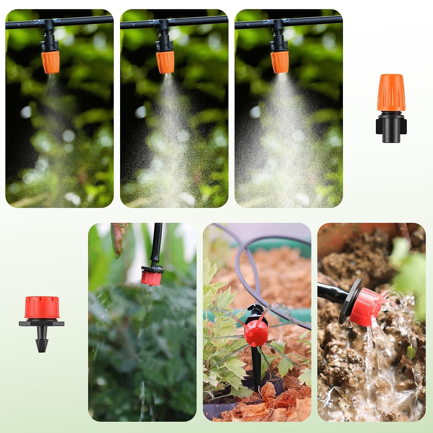 Detalle de LasTool 50M/164FT Drip Irrigation Kit: Automatic Garden Watering System with 1/4" Tubing