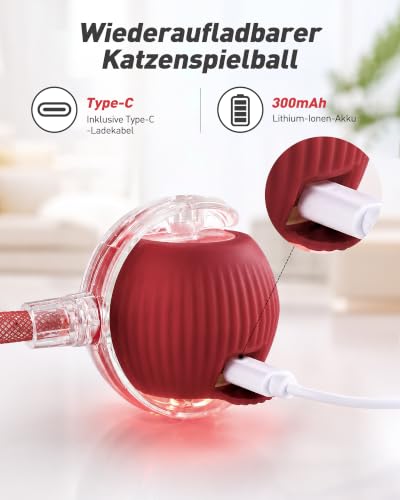 Thumbnail 3 de Interaktives Katzenspielzeug Ball von RZPTL – Elektrischer Katzenspielball für drinnen