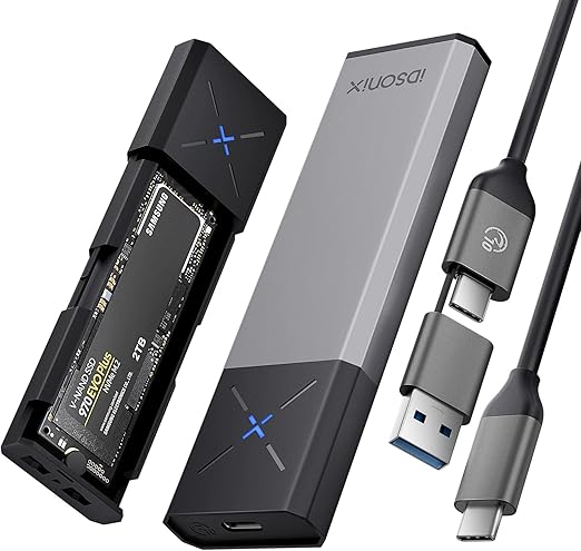 Detalle de iDSOniX Carcasa SSD M.2 USB 3.2 Gen2 🖥️ Sin Herramientas