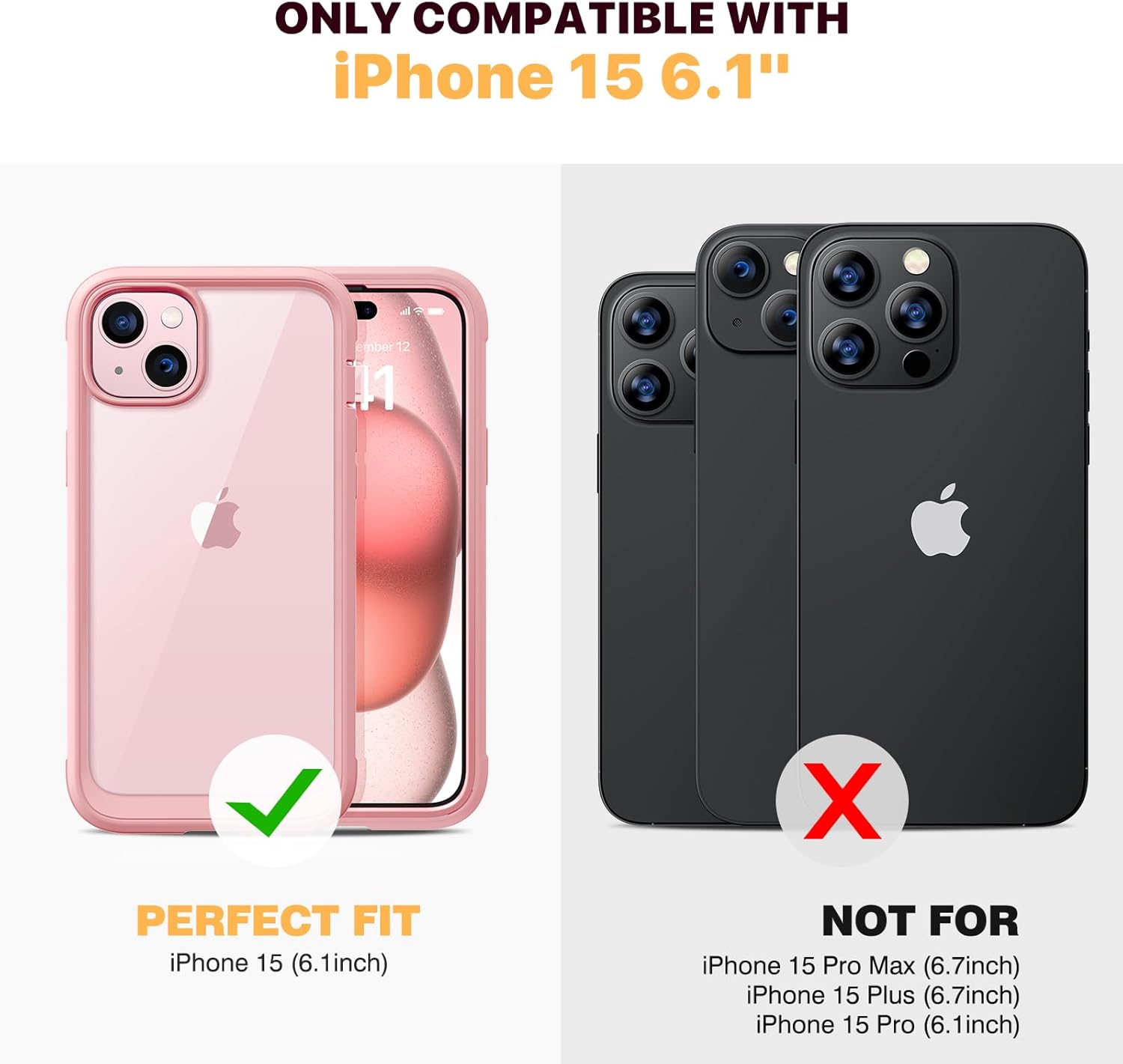 Thumbnail 3 de Diaclara iPhone 15 rugged case with 6.1" screen protector