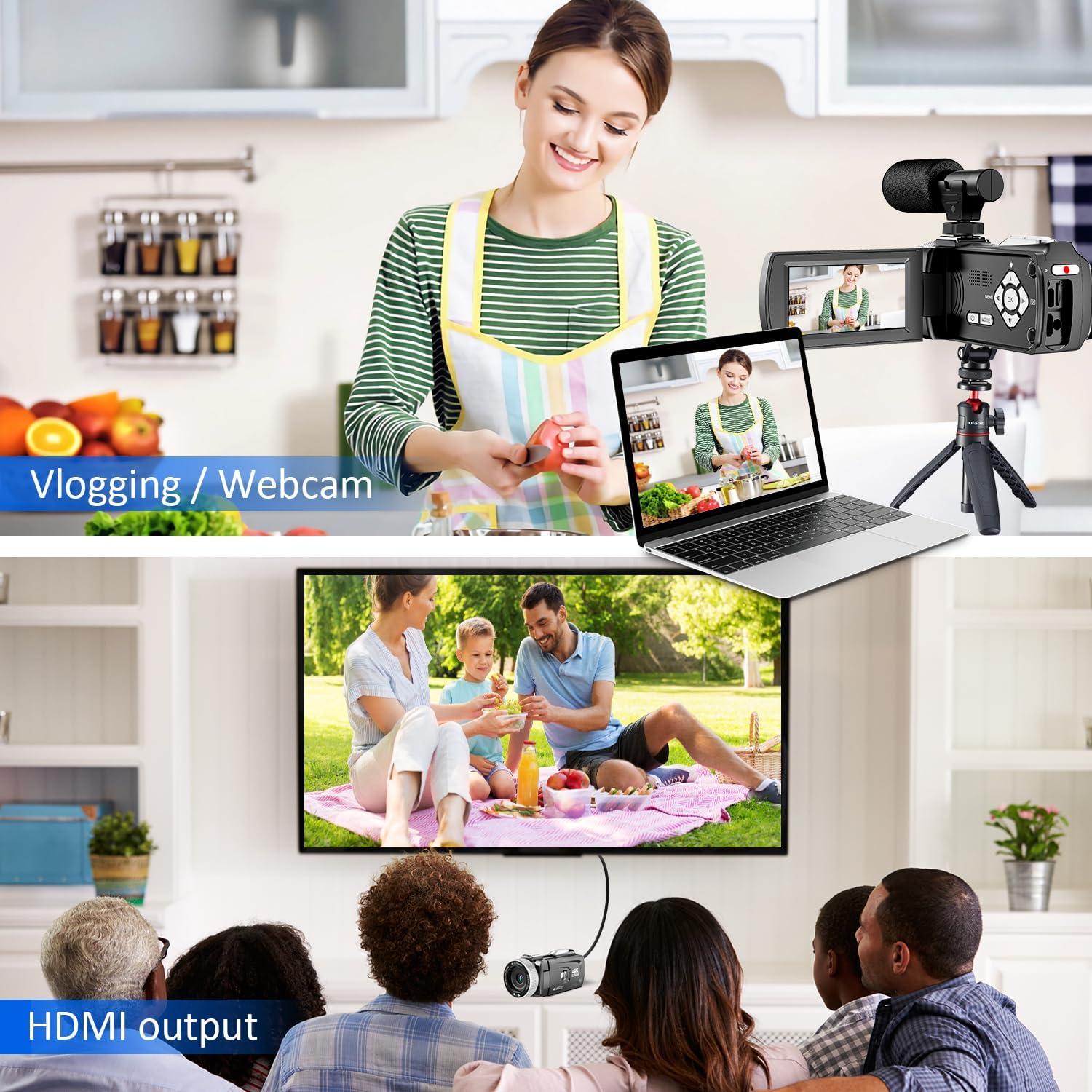 Thumbnail 4 de Vmotal Caméra vidéo 4K: 48 MP, kit débutant pour vlogging et streaming