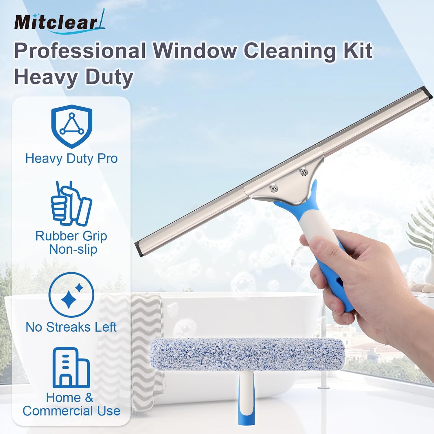 Thumbnail 1 de Mitclear Professional Window Cleaning Kit 14IN: All‑in‑one Glass Cleaning Solution