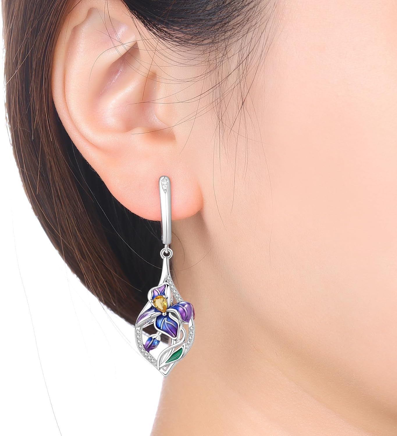 Detalle 2 de NUJIFFY Ohrringe Silber 925 Hängend mit Zirkonia – hypoallergen, nickel- und bleifrei
