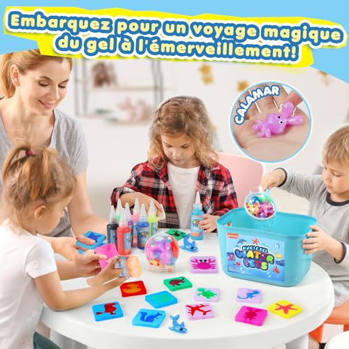 Detalle de URMYWO Magic Water Elf – Kit Créatif Enfant (20 gels + 24 moules) pour animaux marins magiques