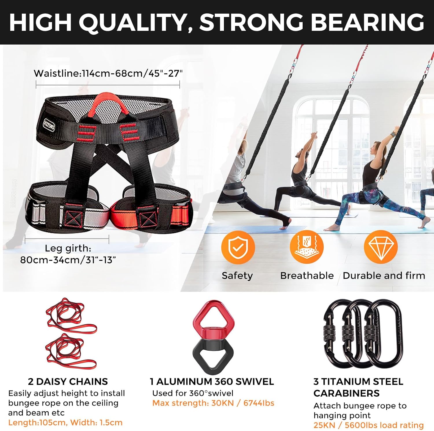 Detalle 2 de DASKING Heavy Bungee Resistance Band Set