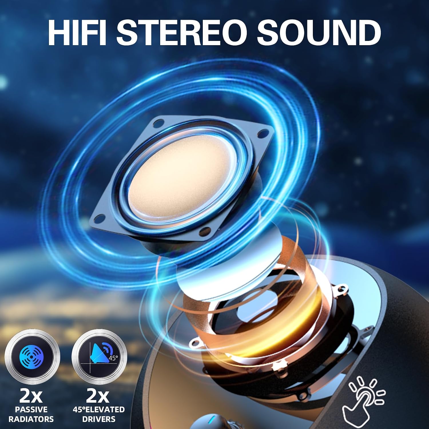 Detalle de LENRUE PC speakers USB and AUX, stereo
