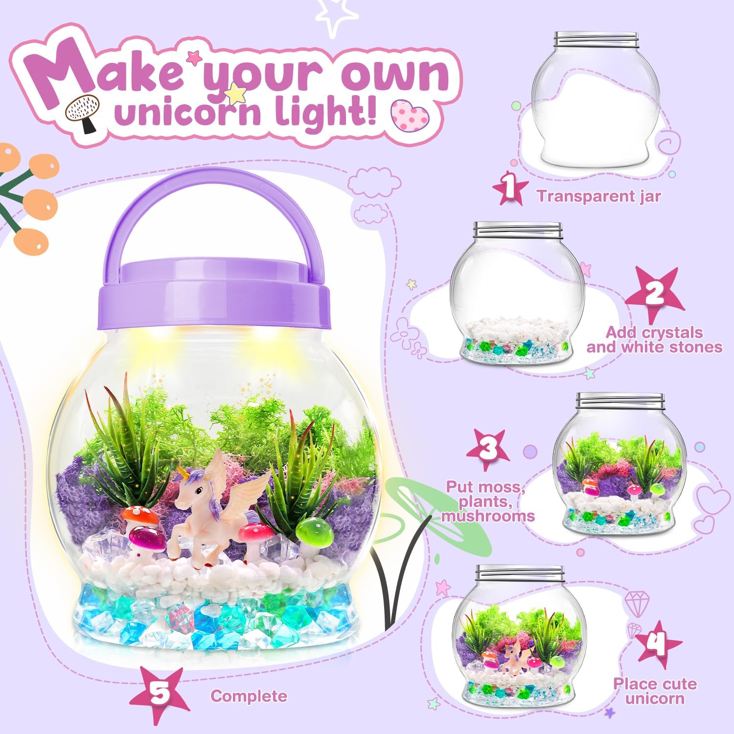Thumbnail 3 de SLDALES DIY Unicorn Night Light: Terrarium Kit for Imaginative Kids