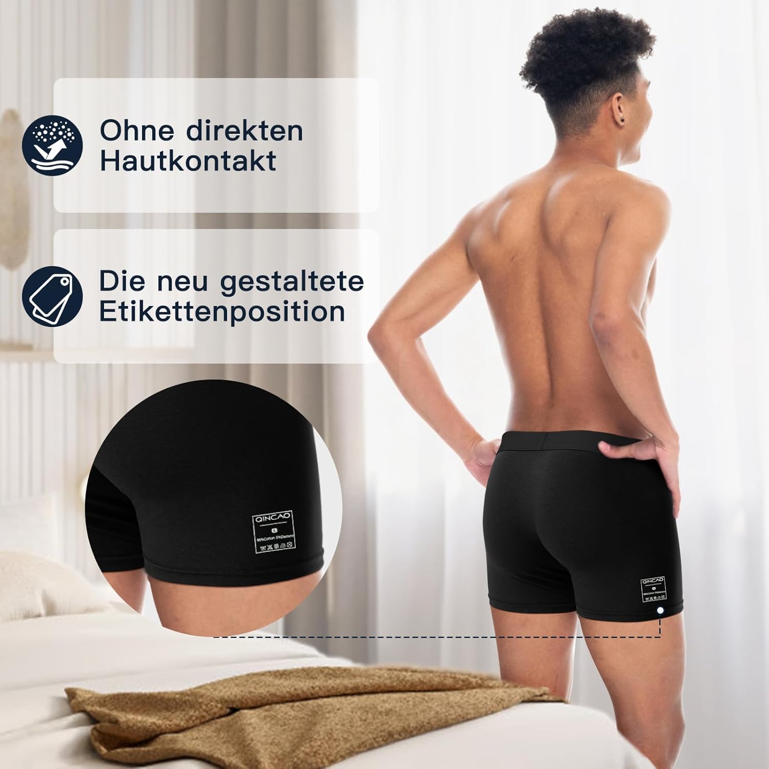 Detalle 2 de QINCAO Boxershorts Herren 7er Pack aus Baumwolle – Komfortabel, atmungsaktiv und nachhaltig verpackt