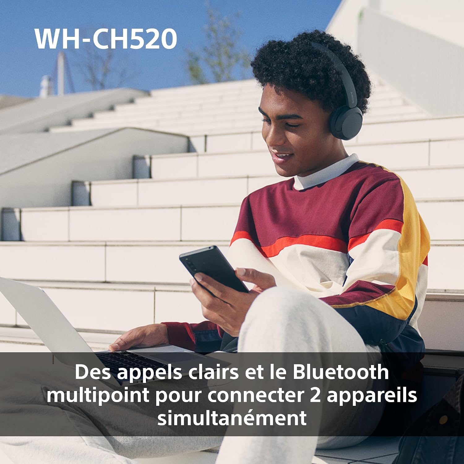 Thumbnail 6 de Sony WH-CH520: Casque Bluetooth sans Fil, autonomie jusqu’à 50 h et audio personnalisé