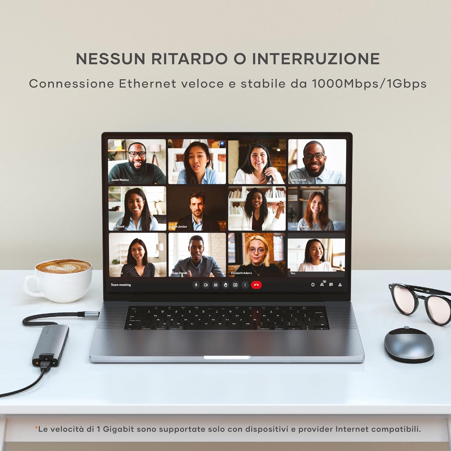 Detalle 2 de SATECHI 7 in 1 Hub USB-C Slim Plus con Ethernet, HDMI 4K@60Hz e ricarica PD 100W (grigio)